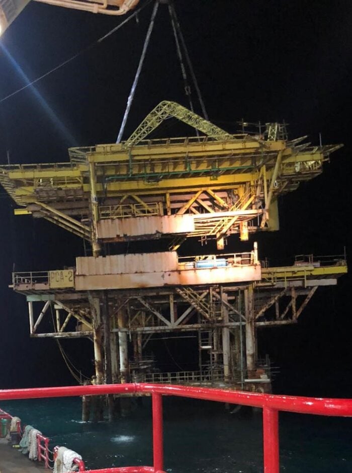 Topside cutting and removal