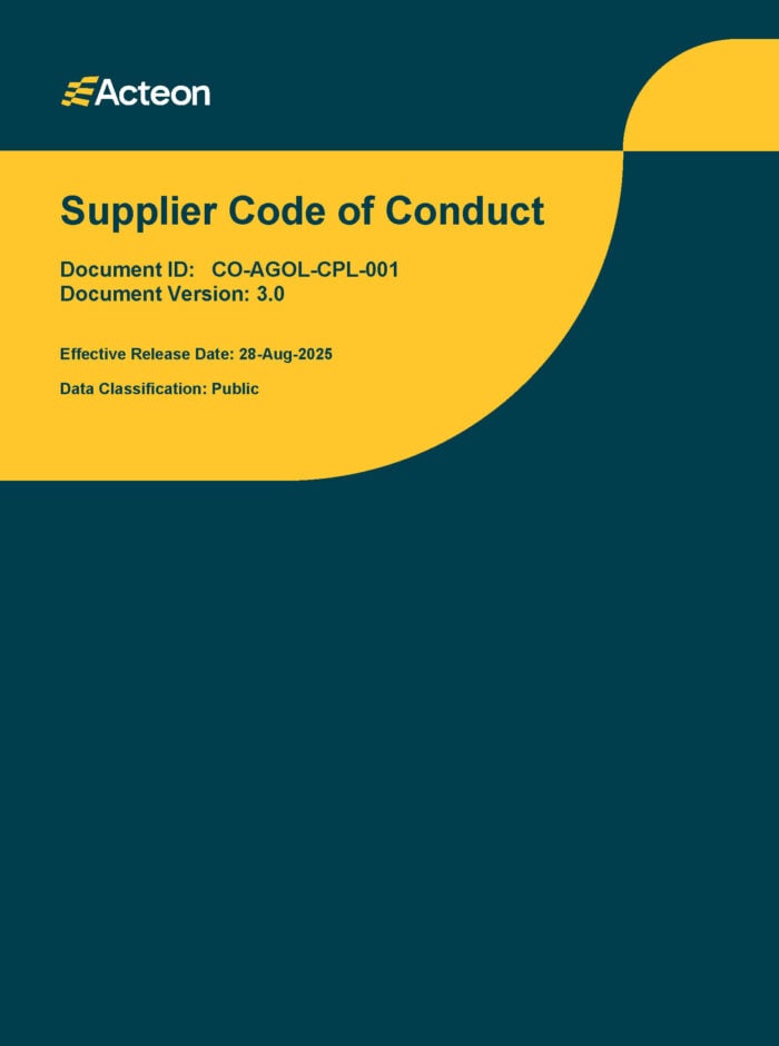 CO AGOL CPL 001 Supplier Code of Conduct Page 01 aspect ratio 350